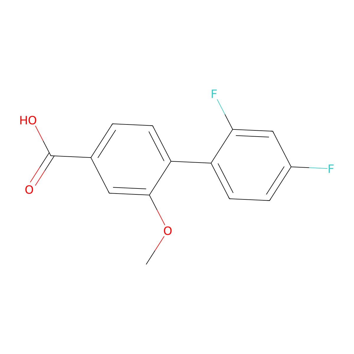 4-(2,4-Difluorophenyl)-3-methoxybenzoic acid molecular structure, CAS 1261962-44-0
