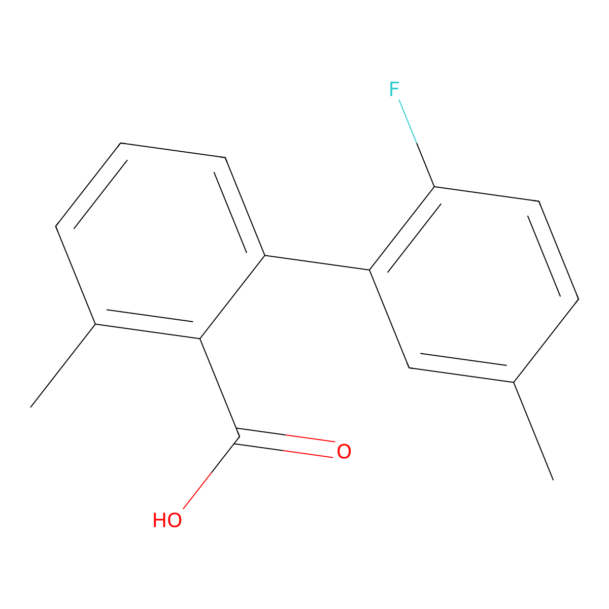2-(2-Fluoro-5-methylphenyl)-6-methylbenzoic acid molecular structure, CAS 1261962-47-3