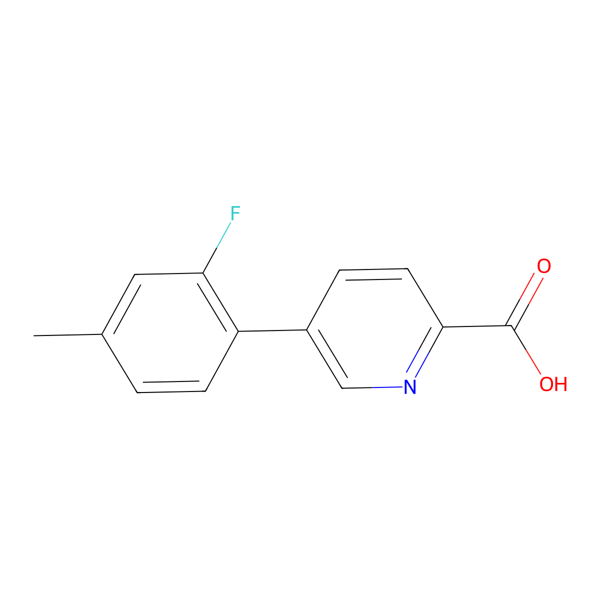 5-(2-Fluoro-4-methylphenyl)picolinic acid molecular structure, CAS 1261962-50-8