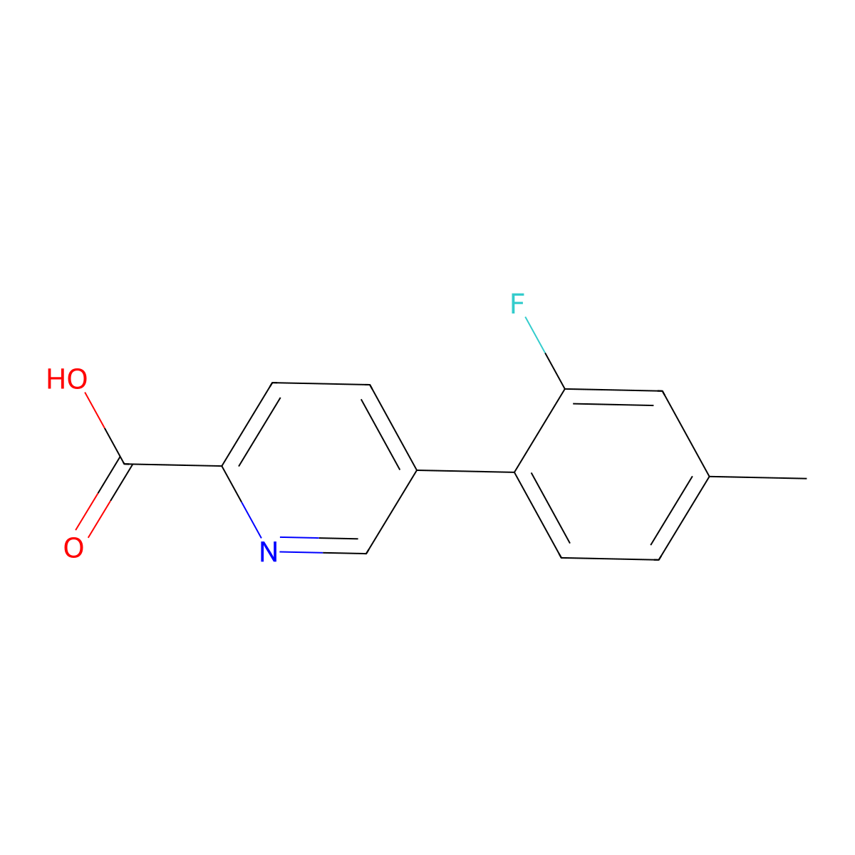 5-(2-Fluoro-4-methylphenyl)picolinic acid molecular structure, CAS 1261962-50-8