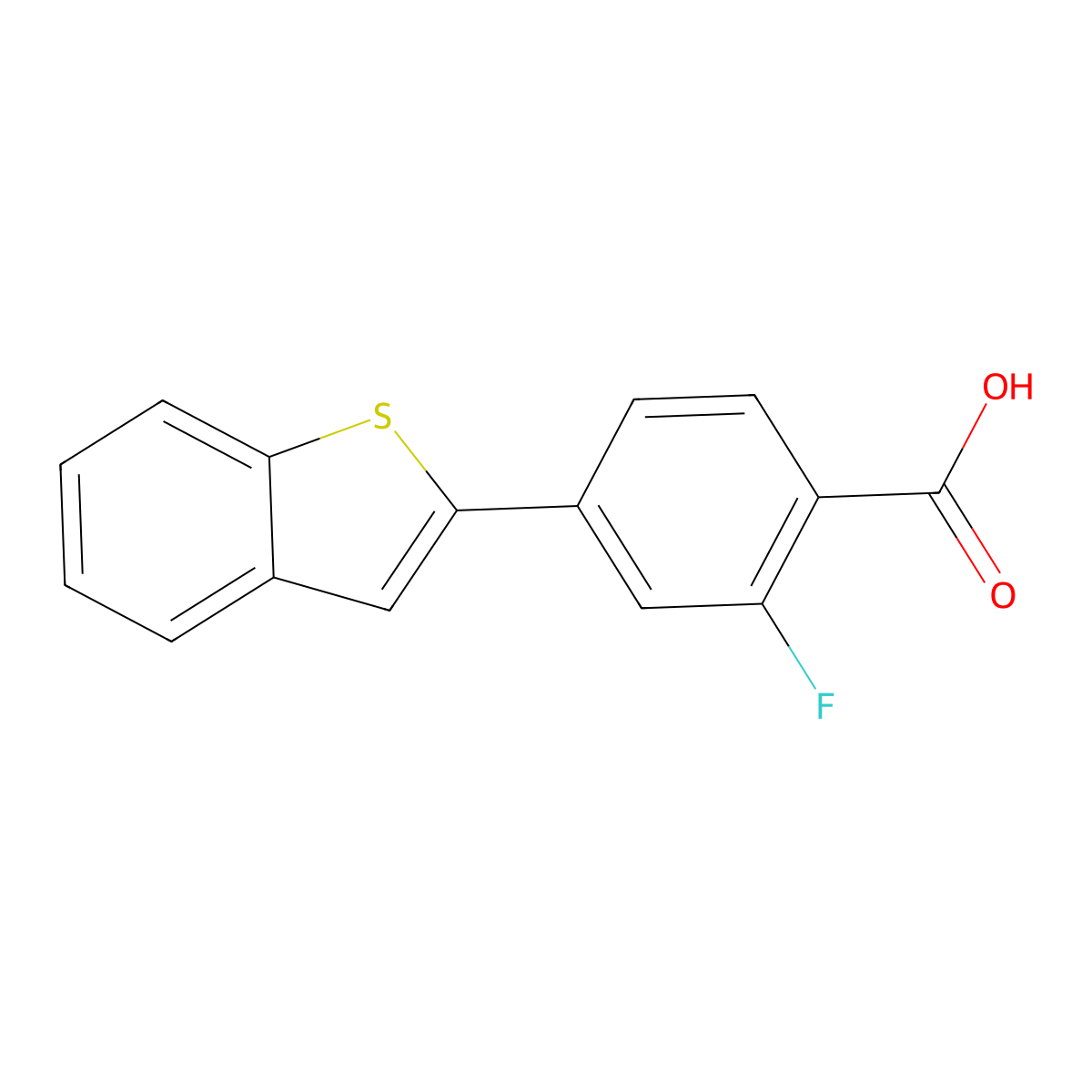 4-[Benzo(b)thiophen-2-yl]-2-fluorobenzoic acid molecular structure, CAS 1261962-53-1