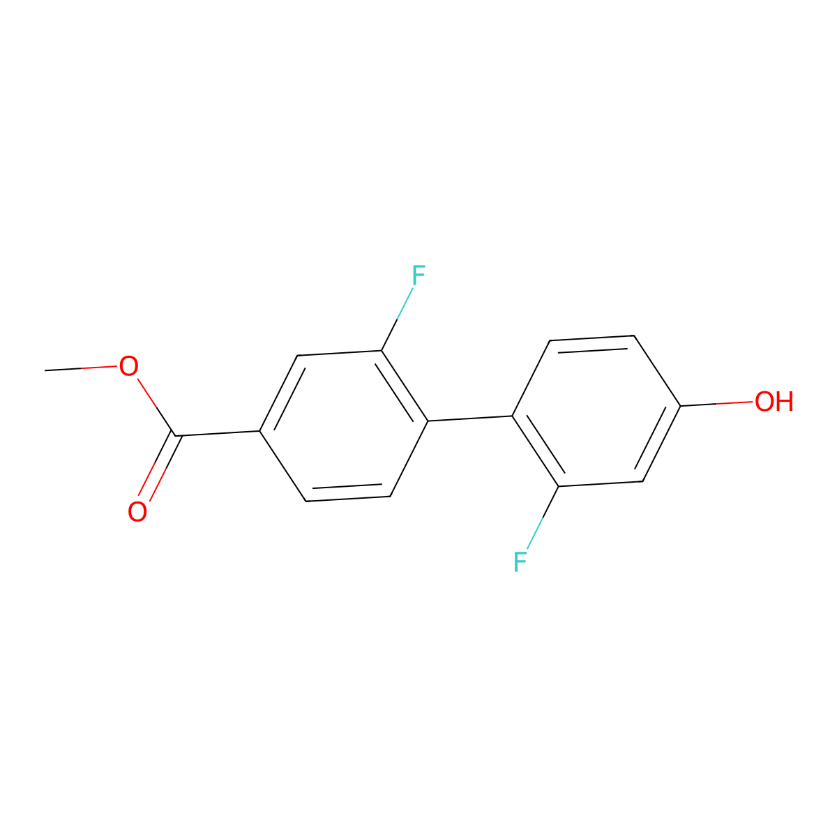 3-Fluoro-4-(2-fluoro-4-methoxycarbonylphenyl)phenol molecular structure, CAS 1261962-55-3