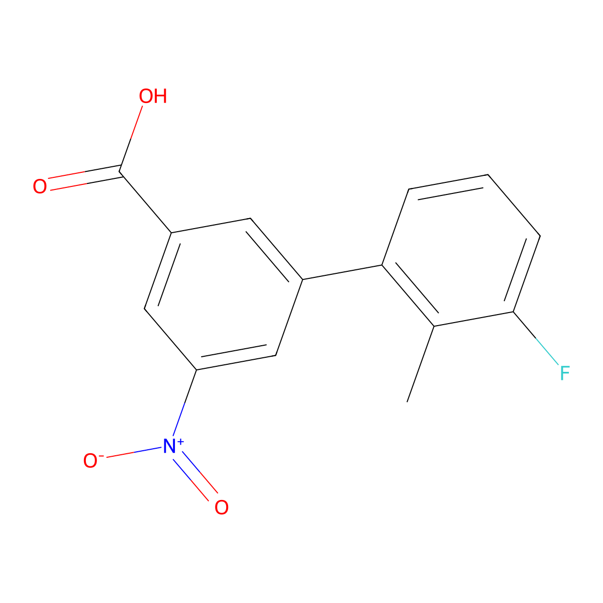 3-(3-Fluoro-2-methylphenyl)-5-nitrobenzoic acid molecular structure, CAS 1261962-57-5