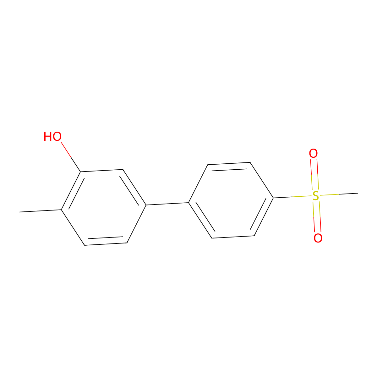 2-Methyl-5-(4-methylsulfonylphenyl)phenol molecular structure, CAS 1261962-62-2