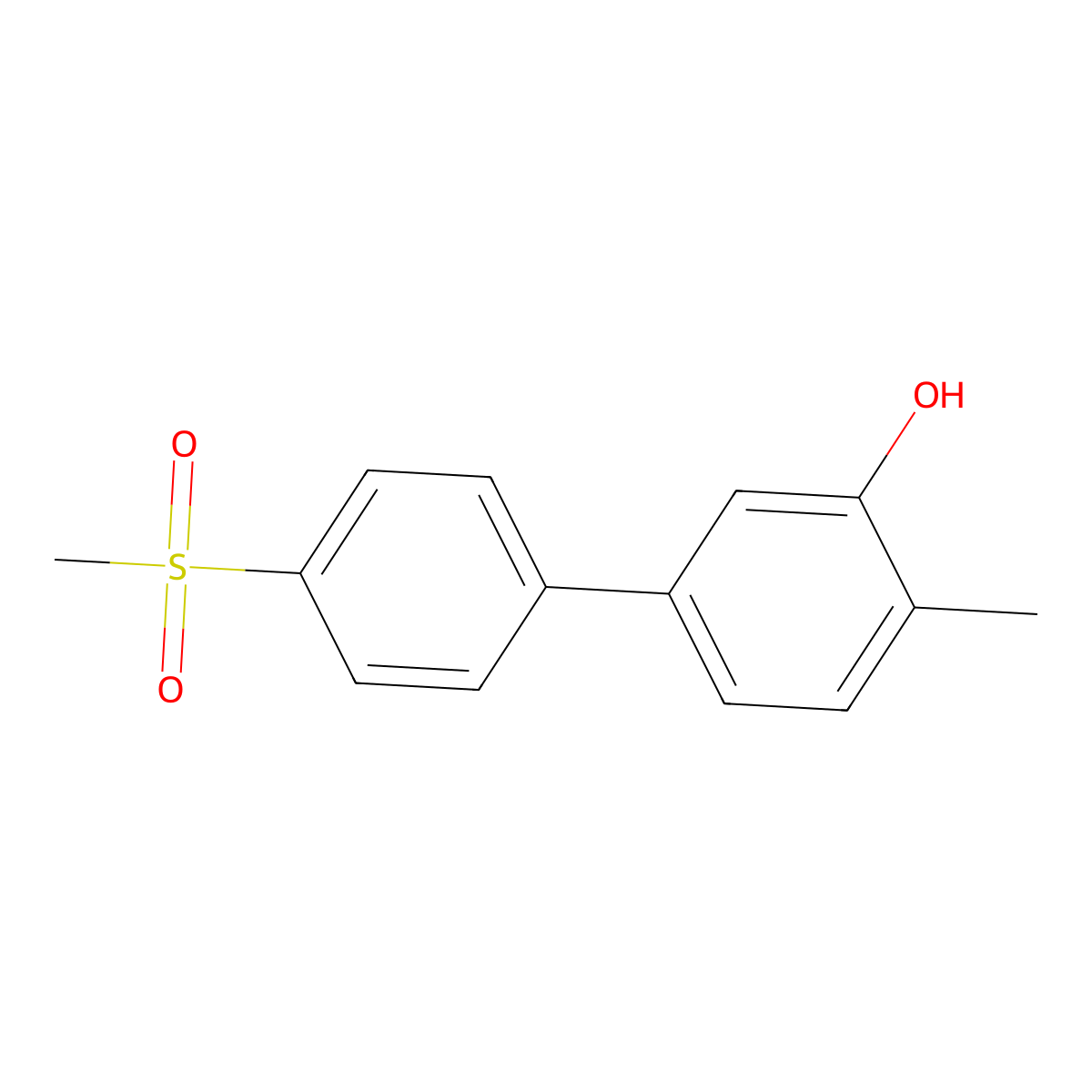 2-Methyl-5-(4-methylsulfonylphenyl)phenol molecular structure, CAS 1261962-62-2