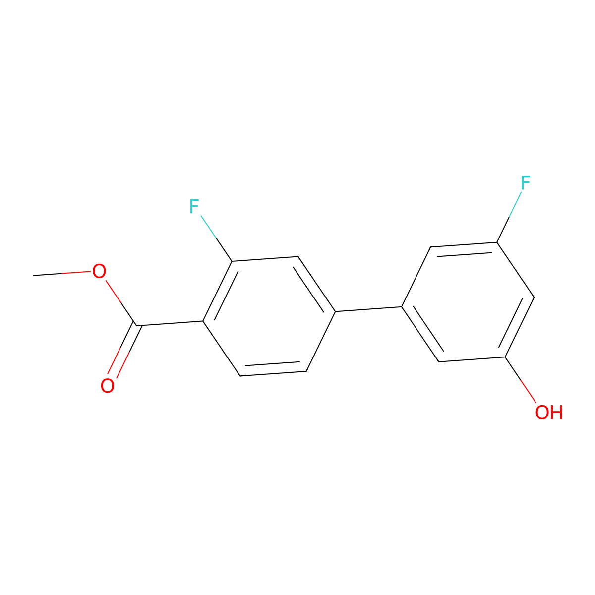 3-Fluoro-5-(3-fluoro-4-methoxycarbonylphenyl)phenol molecular structure, CAS 1261962-66-6