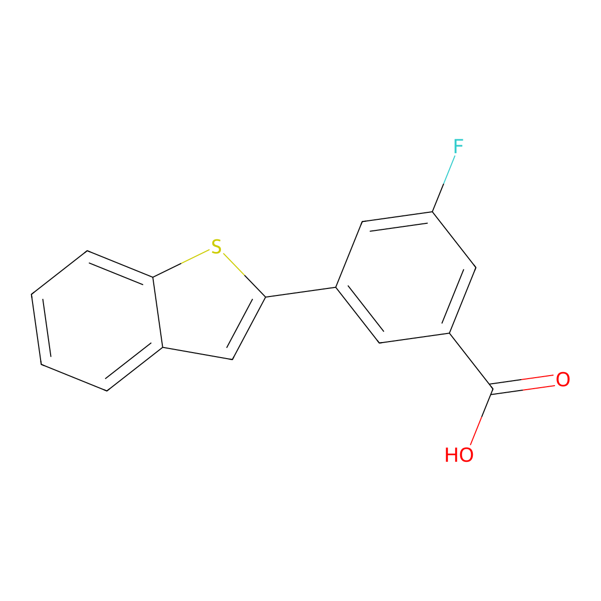 3-[Benzo(B)thiophen-2-YL]-5-fluorobenzoic acid molecular structure, CAS 1261962-67-7