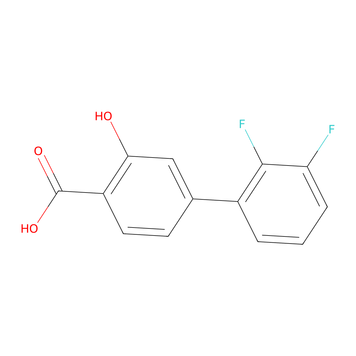 4-(2,3-Difluorophenyl)-2-hydroxybenzoic acid molecular structure, CAS 1261962-70-2