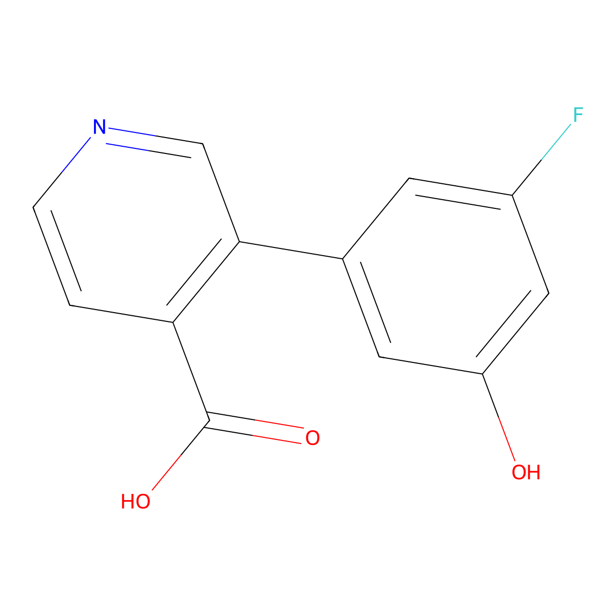 3-(3-Fluoro-5-hydroxyphenyl)pyridine-4-carboxylic acid molecular structure, CAS 1261962-71-3