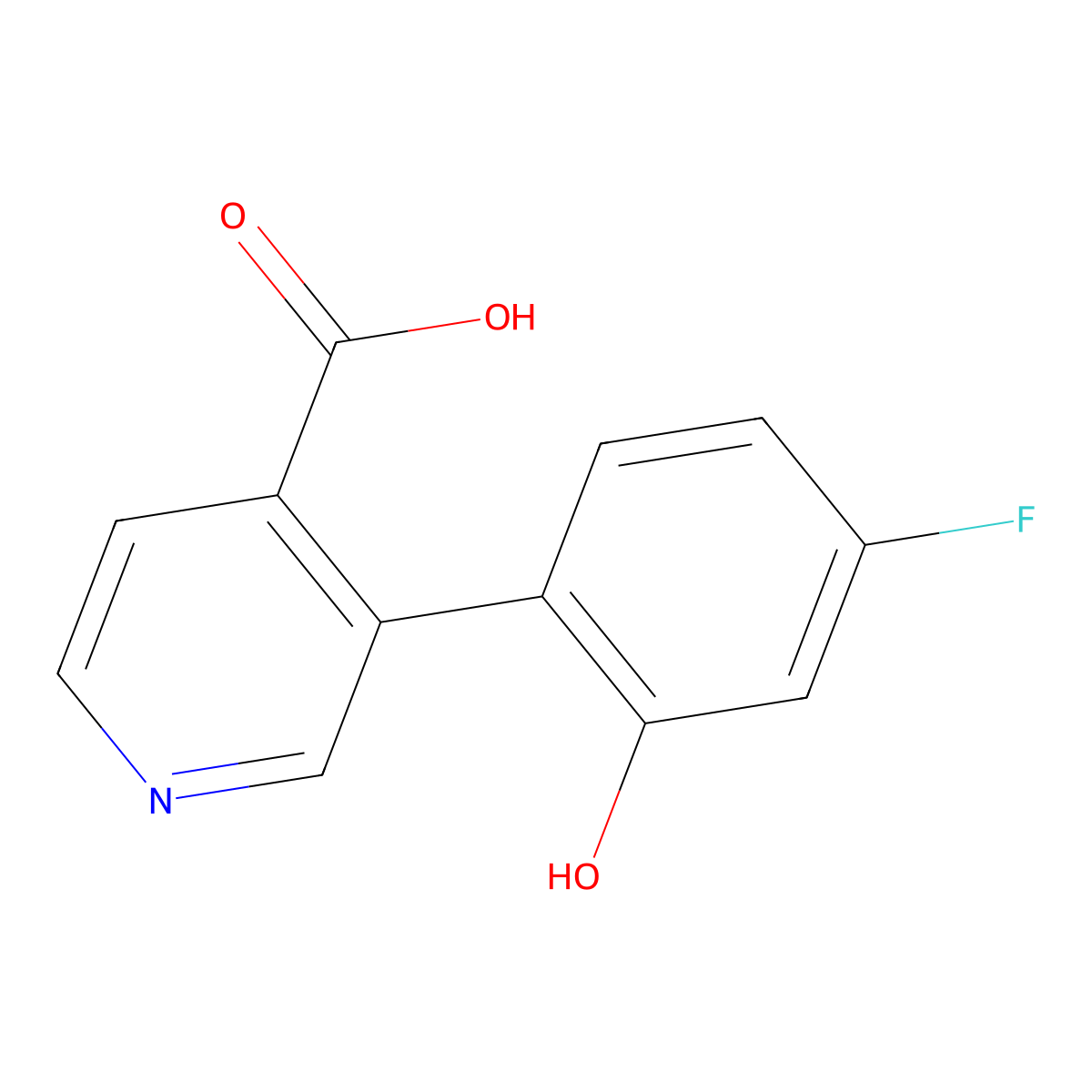 3-(4-Fluoro-2-hydroxyphenyl)pyridine-4-carboxylic acid molecular structure, CAS 1261962-77-9