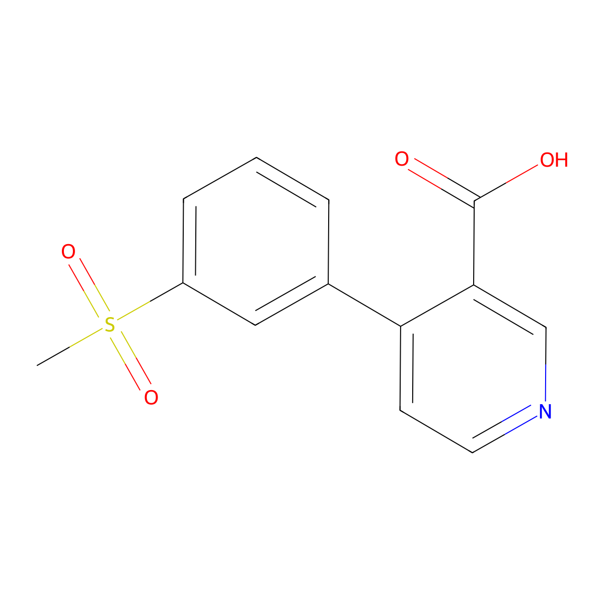 4-(3-Methylsulfonylphenyl)nicotinic acid molecular structure, CAS 1261962-80-4