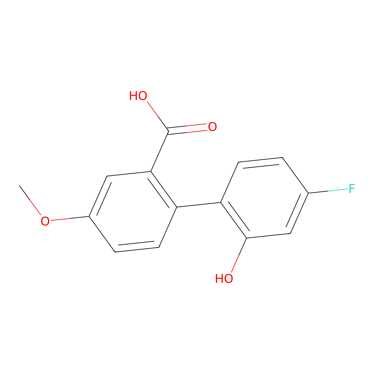 2-(4-Fluoro-2-hydroxyphenyl)-5-methoxybenzoic acid molecular structure, CAS 1261962-85-9