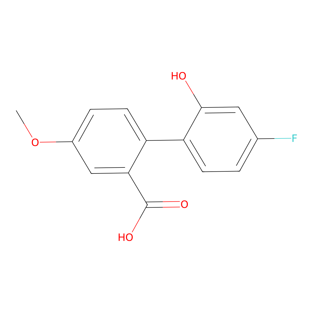 2-(4-Fluoro-2-hydroxyphenyl)-5-methoxybenzoic acid molecular structure, CAS 1261962-85-9