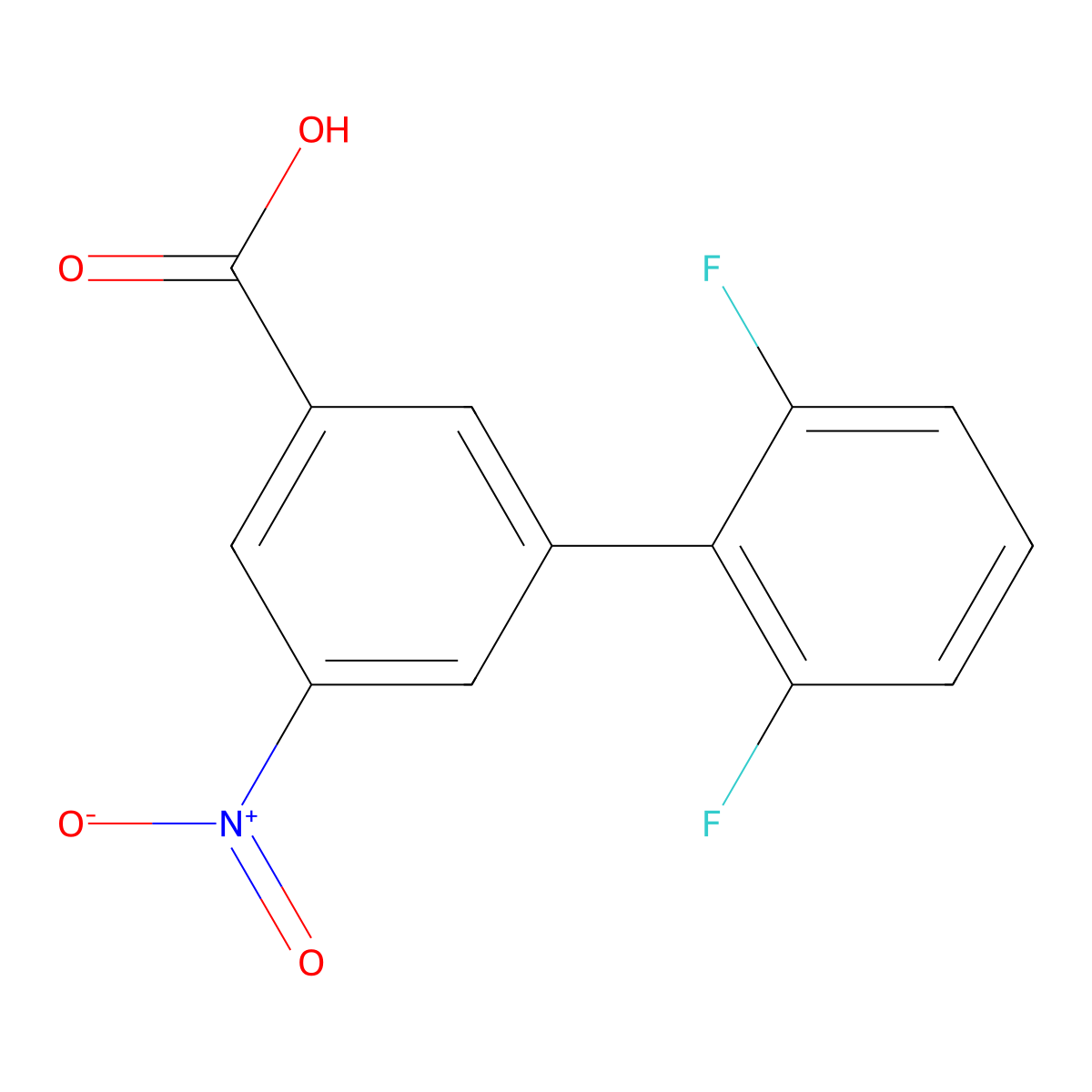 3-(2,6-Difluorophenyl)-5-nitrobenzoic acid molecular structure, CAS 1261962-92-8