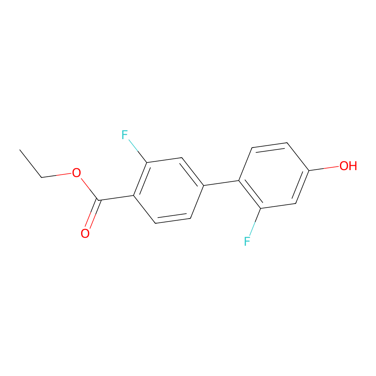 4-[4-(Ethoxycarbonyl)-3-fluorophenyl]-3-fluorophenol molecular structure, CAS 1261962-99-5