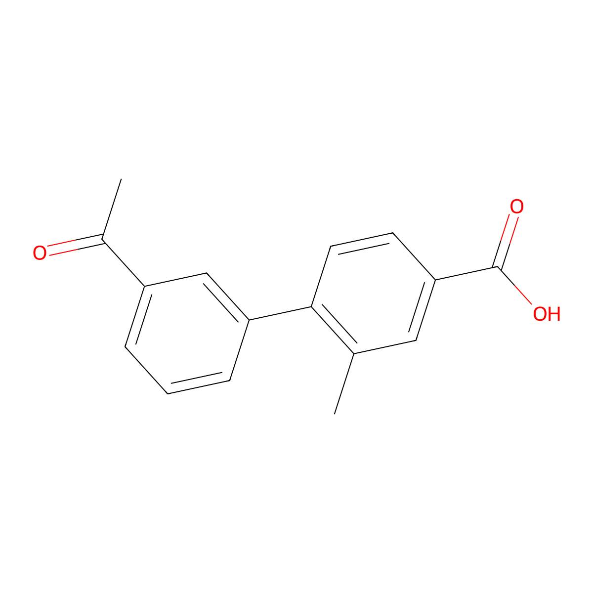 4-(3-Acetylphenyl)-3-methylbenzoic acid molecular structure, CAS 1261963-01-2