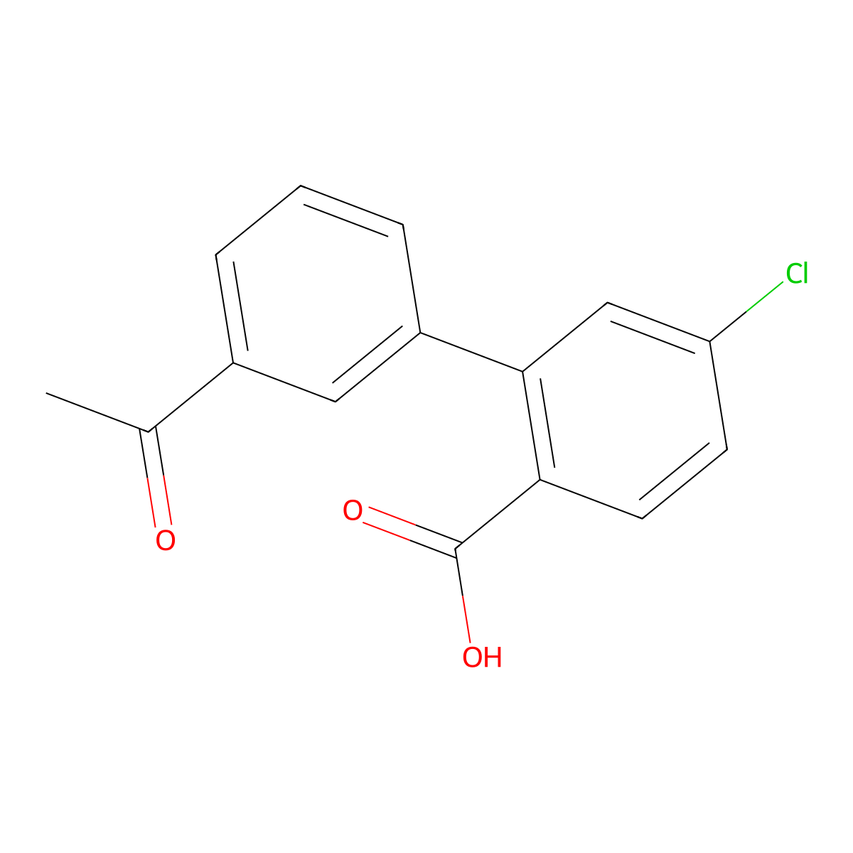 2-(3-Acetylphenyl)-4-chlorobenzoic acid molecular structure, CAS 1261963-09-0