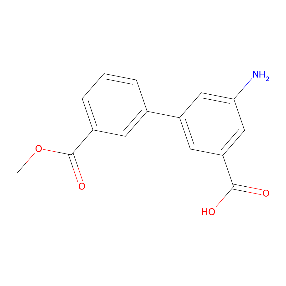 3-Amino-5-(3-methoxycarbonylphenyl)benzoic acid molecular structure, CAS 1261963-17-0