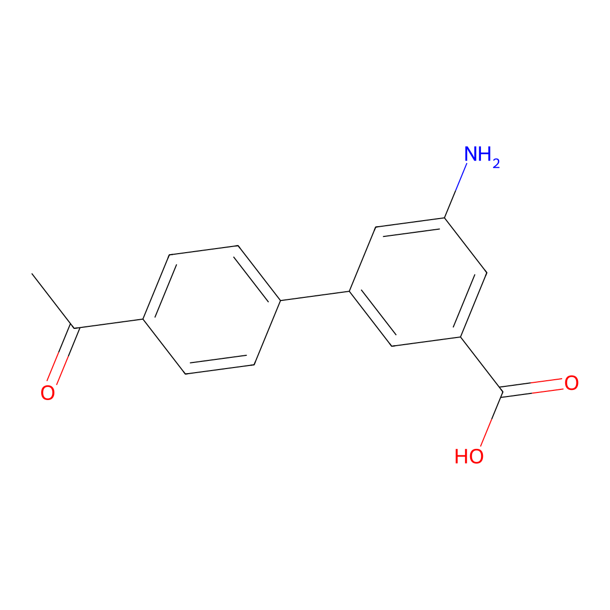 5-(4-Acetylphenyl)-3-aminobenzoic acid molecular structure, CAS 1261963-19-2