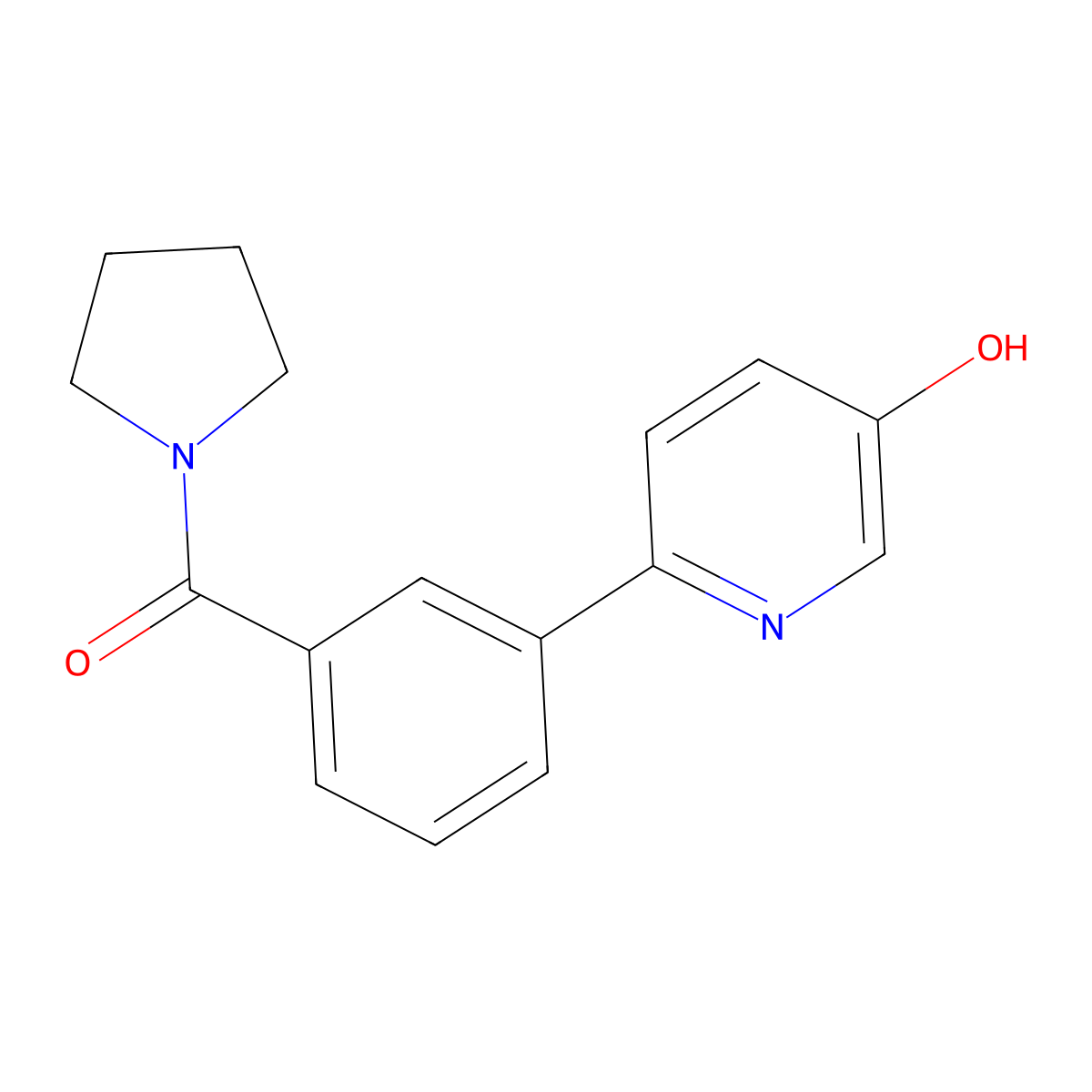 5-Hydroxy-2-(3-pyrrolidinylcarbonylphenyl)pyridine molecular structure, CAS 1261963-28-3