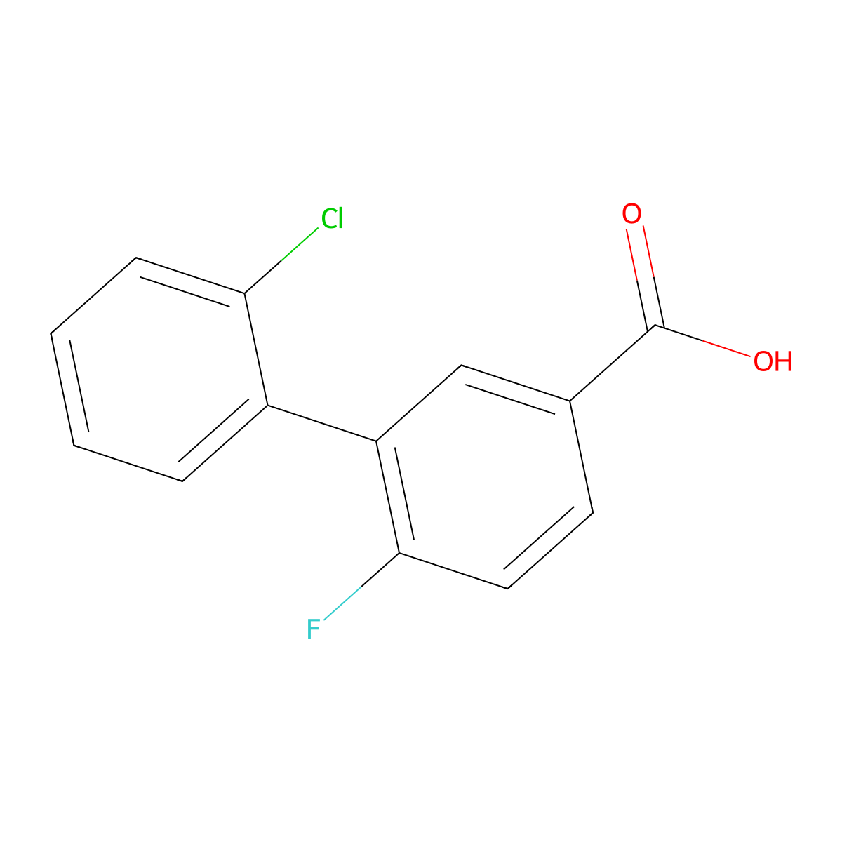 3-(2-Chlorophenyl)-4-fluorobenzoic acid molecular structure, CAS 1261963-31-8