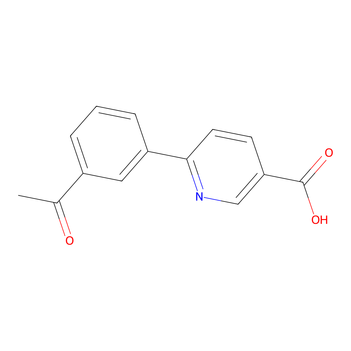 6-(3-Acetylphenyl)pyridine-3-carboxylic acid molecular structure, CAS 1261963-35-2