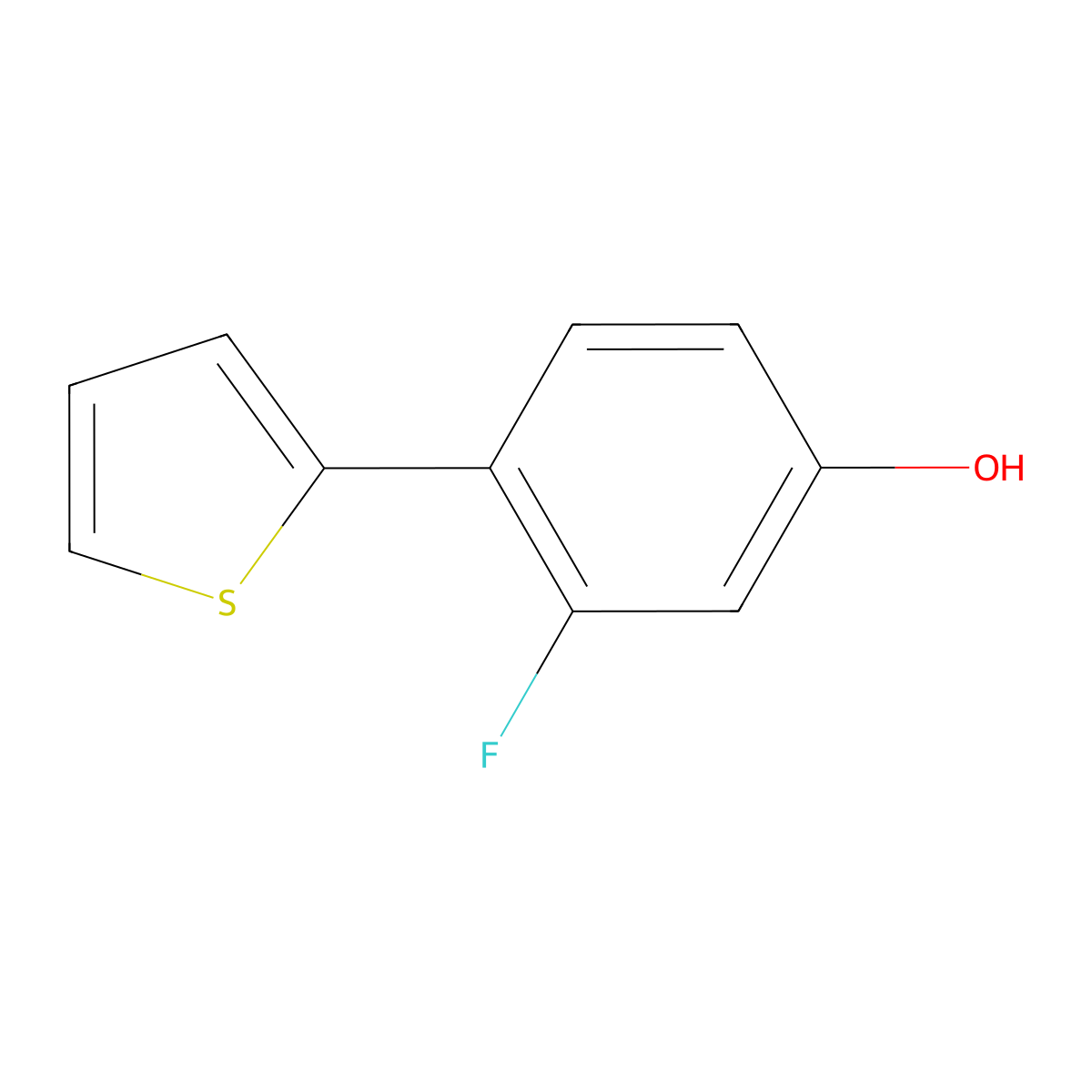 3-Fluoro-4-(thiophen-2-YL)phenol molecular structure, CAS 1261963-39-6