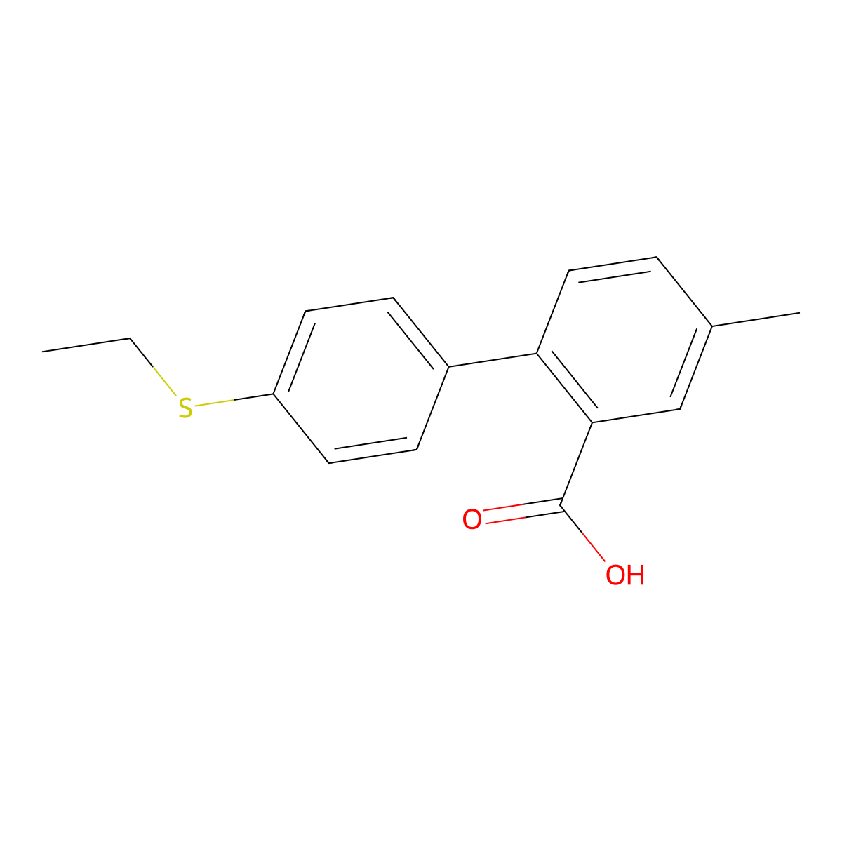 2-(4-Ethylthiophenyl)-5-methylbenzoic acid molecular structure, CAS 1261963-58-9