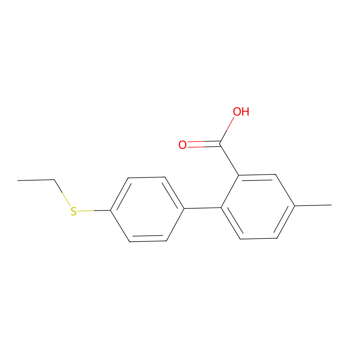 2-(4-Ethylthiophenyl)-5-methylbenzoic acid molecular structure, CAS 1261963-58-9