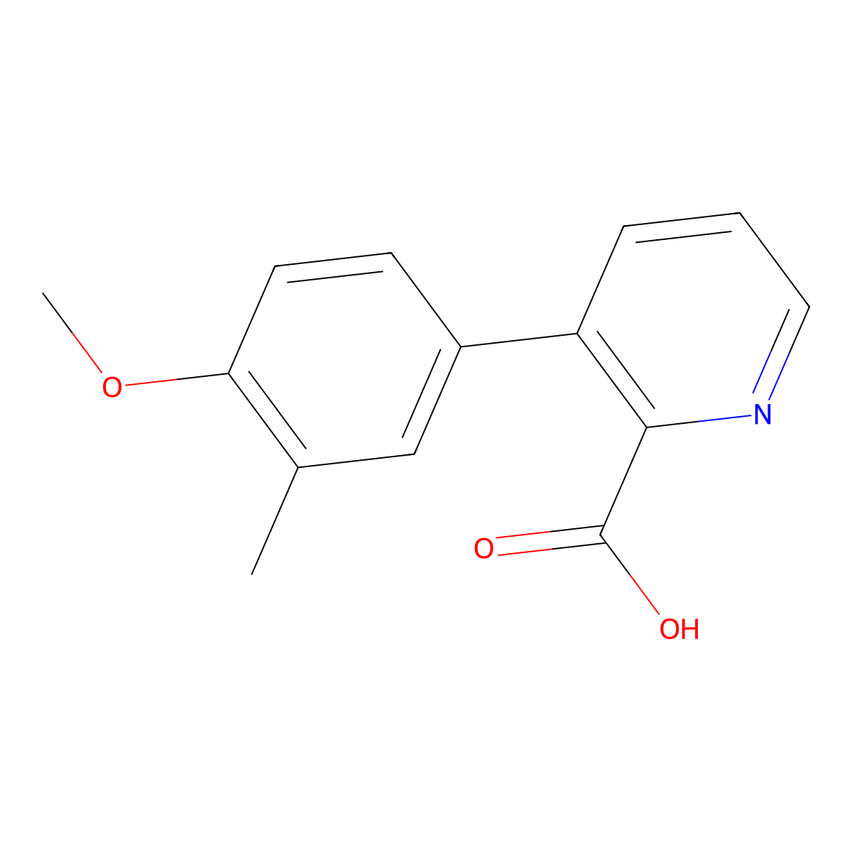 3-(4-Methoxy-3-methylphenyl)picolinic acid molecular structure, CAS 1261963-65-8