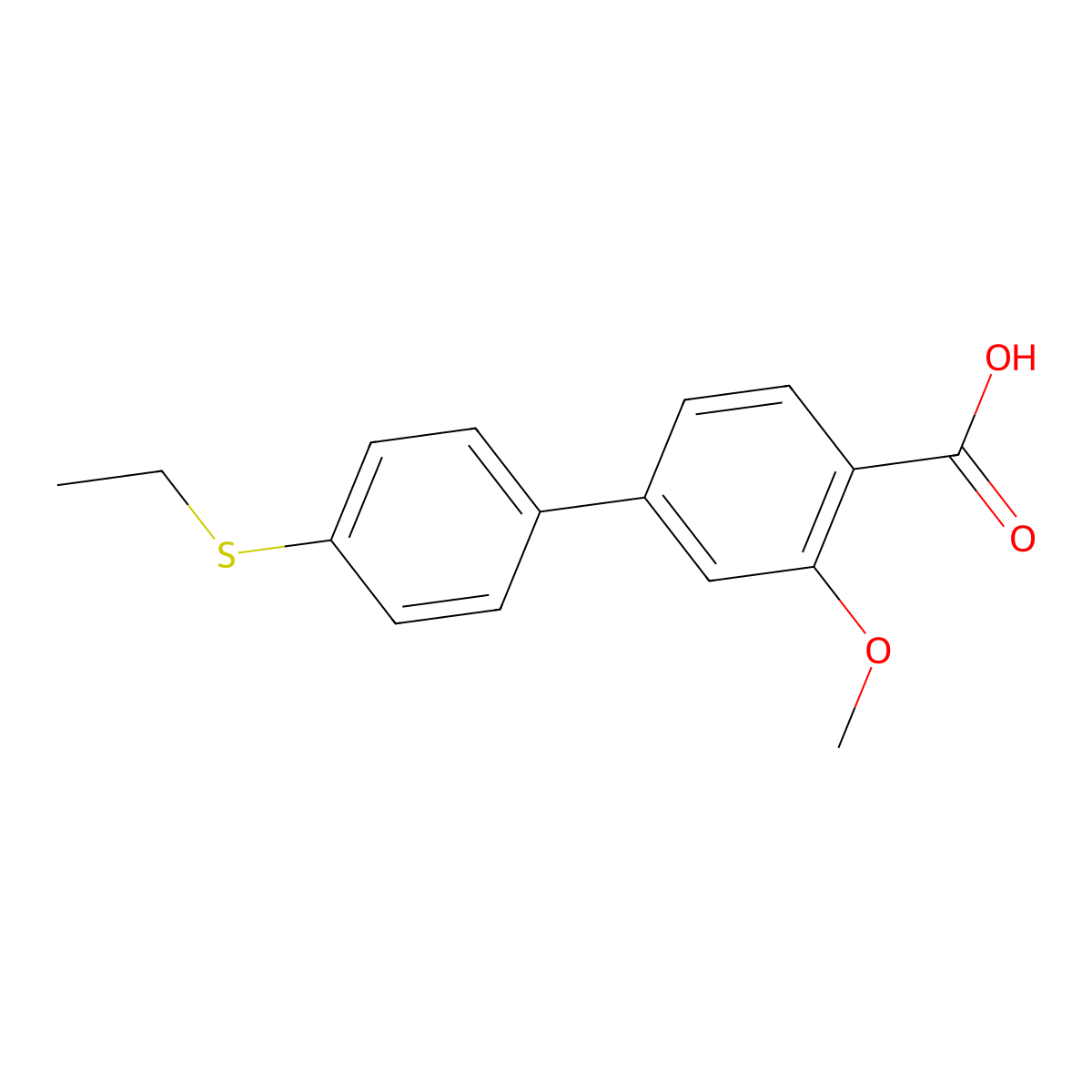 4-(4-Ethylthiophenyl)-2-methoxybenzoic acid molecular structure, CAS 1261963-72-7