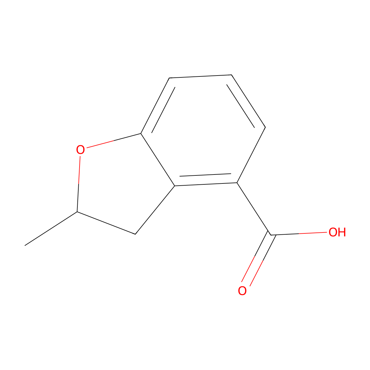 2-Methyl-2,3-dihydro-1-benzofuran-4-carboxylic acid molecular structure, CAS 1261963-74-9