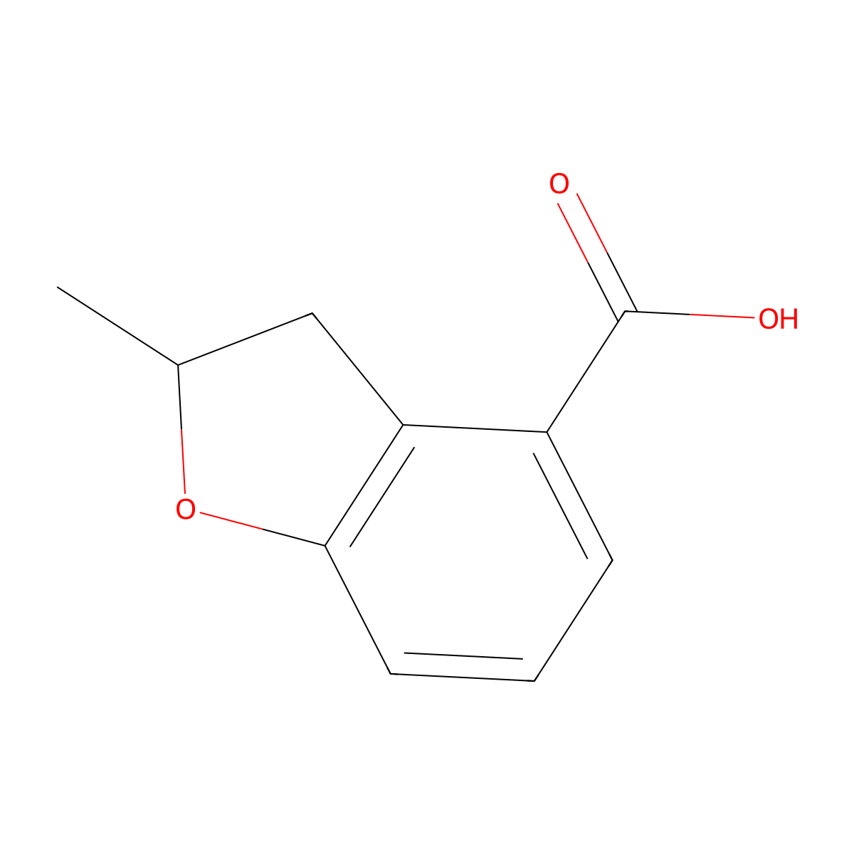 2-Methyl-2,3-dihydro-1-benzofuran-4-carboxylic acid molecular structure, CAS 1261963-74-9
