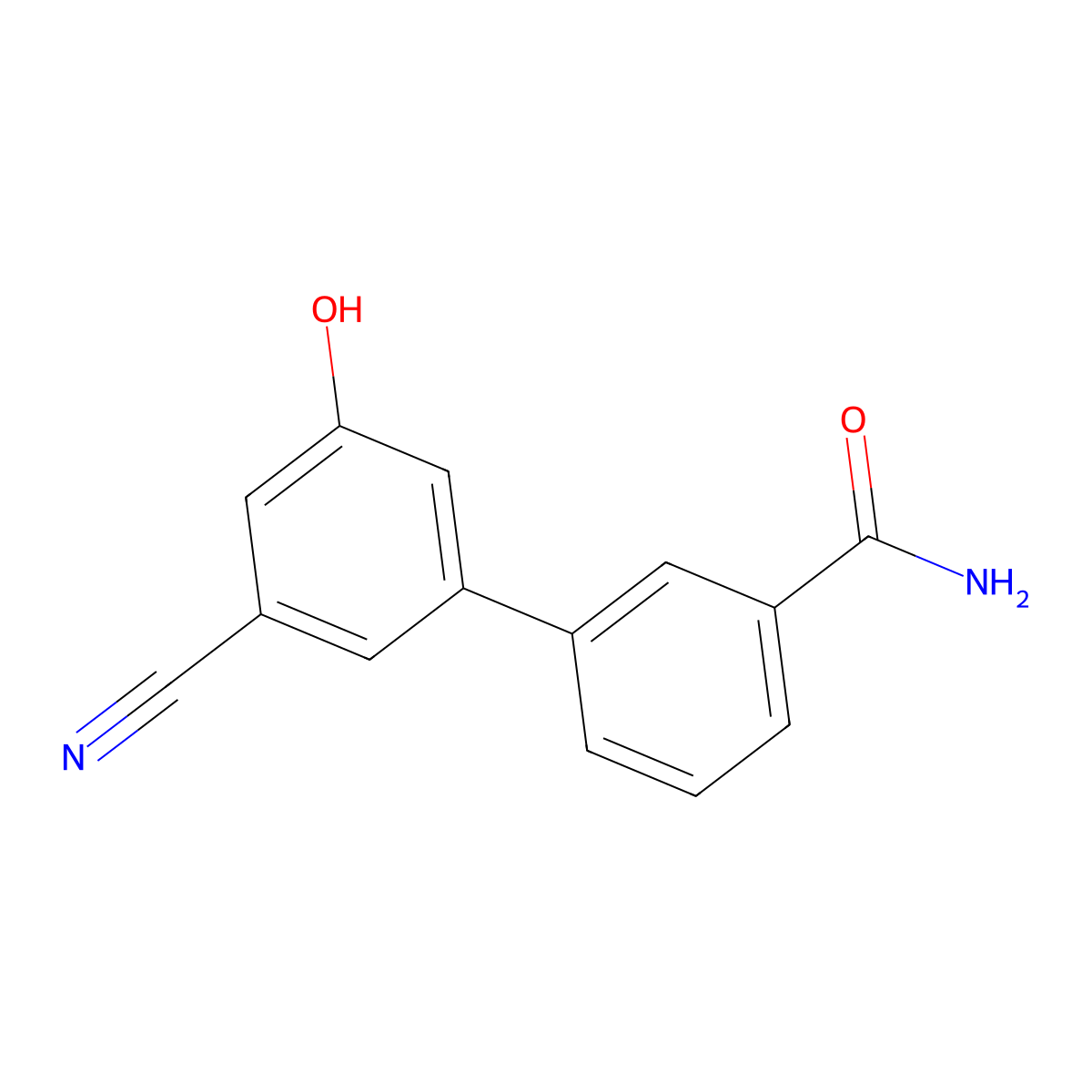 5-(3-Aminocarbonylphenyl)-3-cyanophenol molecular structure, CAS 1261963-75-0