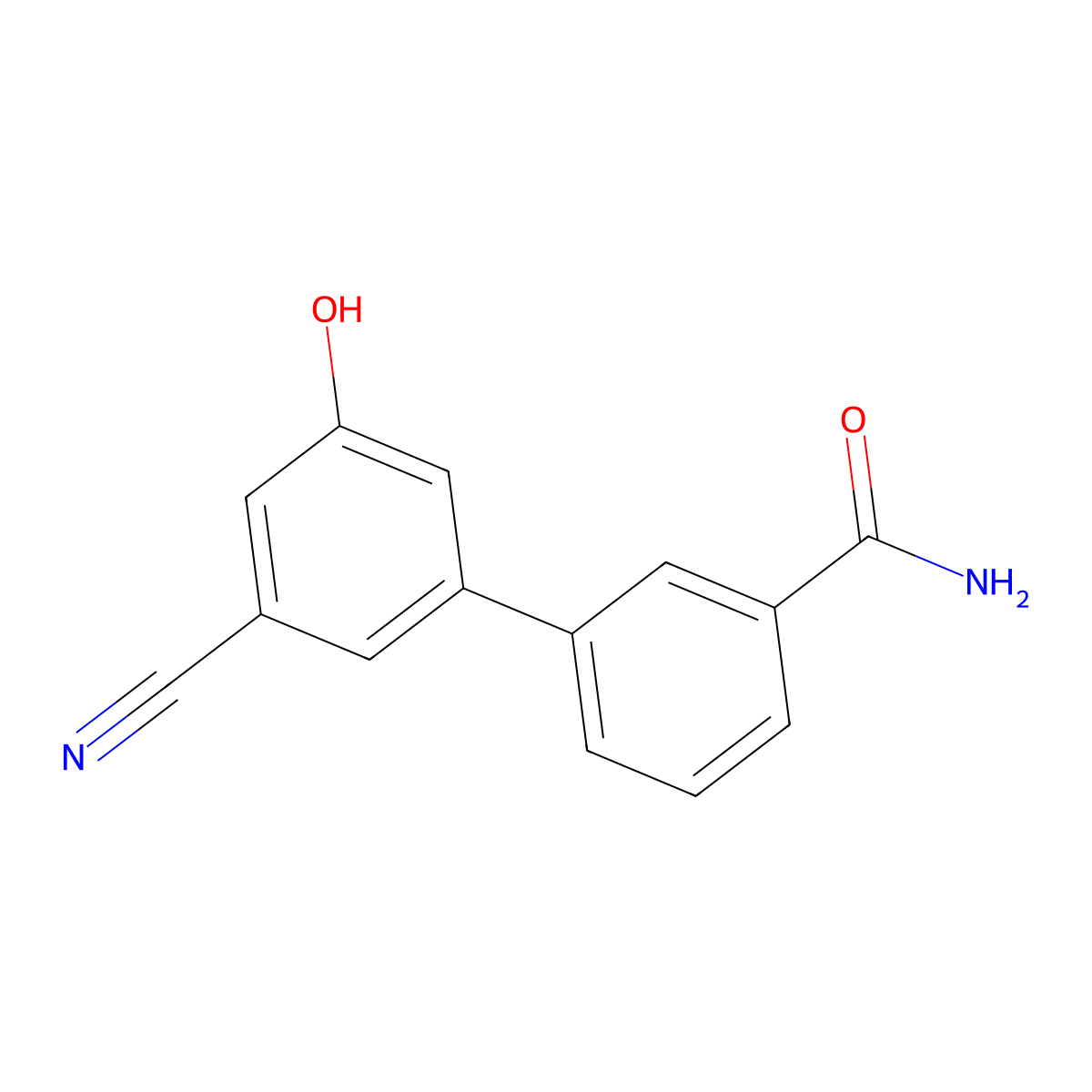 5-(3-Aminocarbonylphenyl)-3-cyanophenol molecular structure, CAS 1261963-75-0