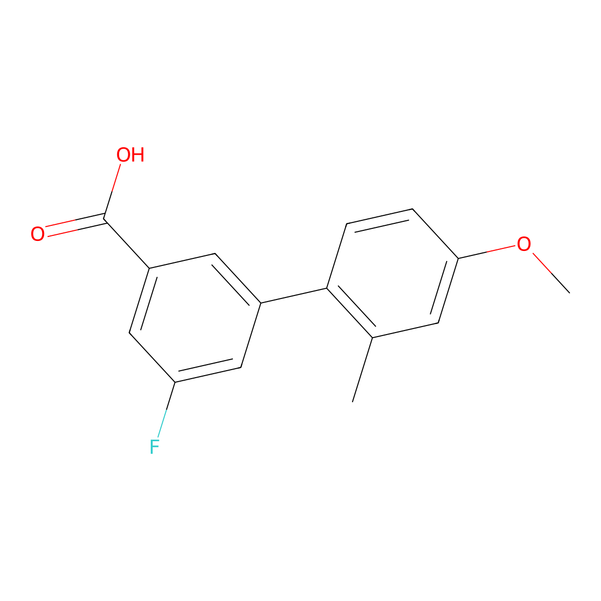 5-Fluoro-3-(4-methoxy-2-methylphenyl)benzoic acid molecular structure, CAS 1261963-78-3