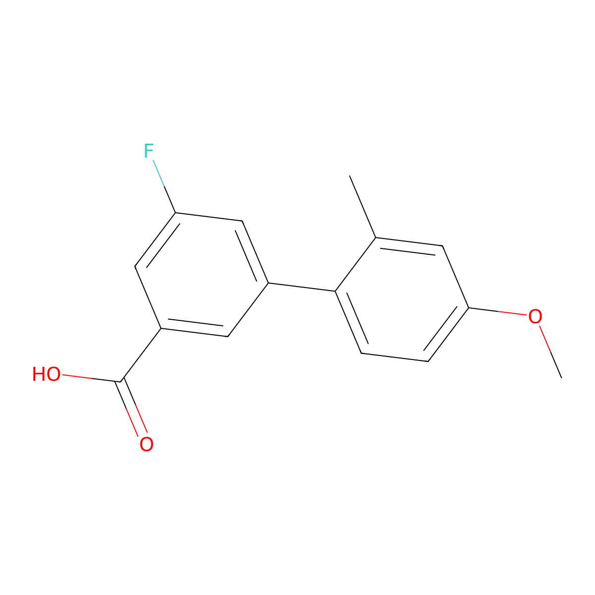 5-Fluoro-3-(4-methoxy-2-methylphenyl)benzoic acid molecular structure, CAS 1261963-78-3