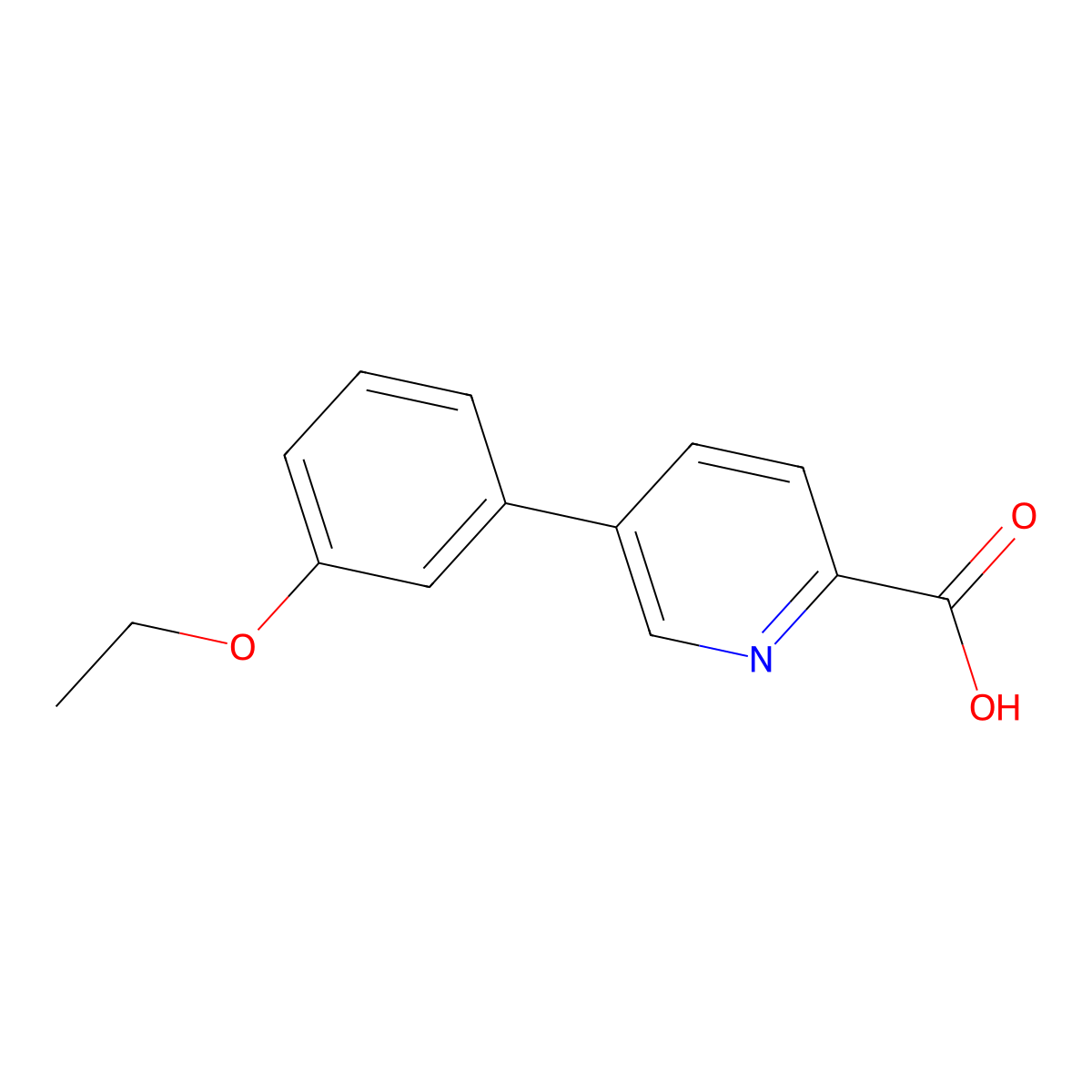 5-(3-Ethoxyphenyl)picolinic acid molecular structure, CAS 1261963-96-5