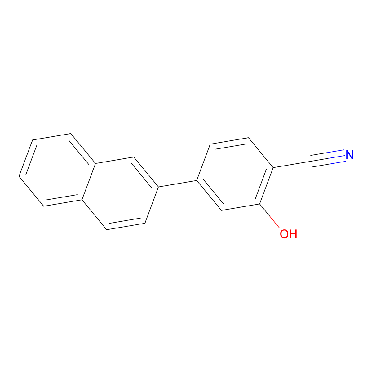 2-Hydroxy-4-(naphthalen-2-yl)benzonitrile molecular structure, CAS 1261964-01-5