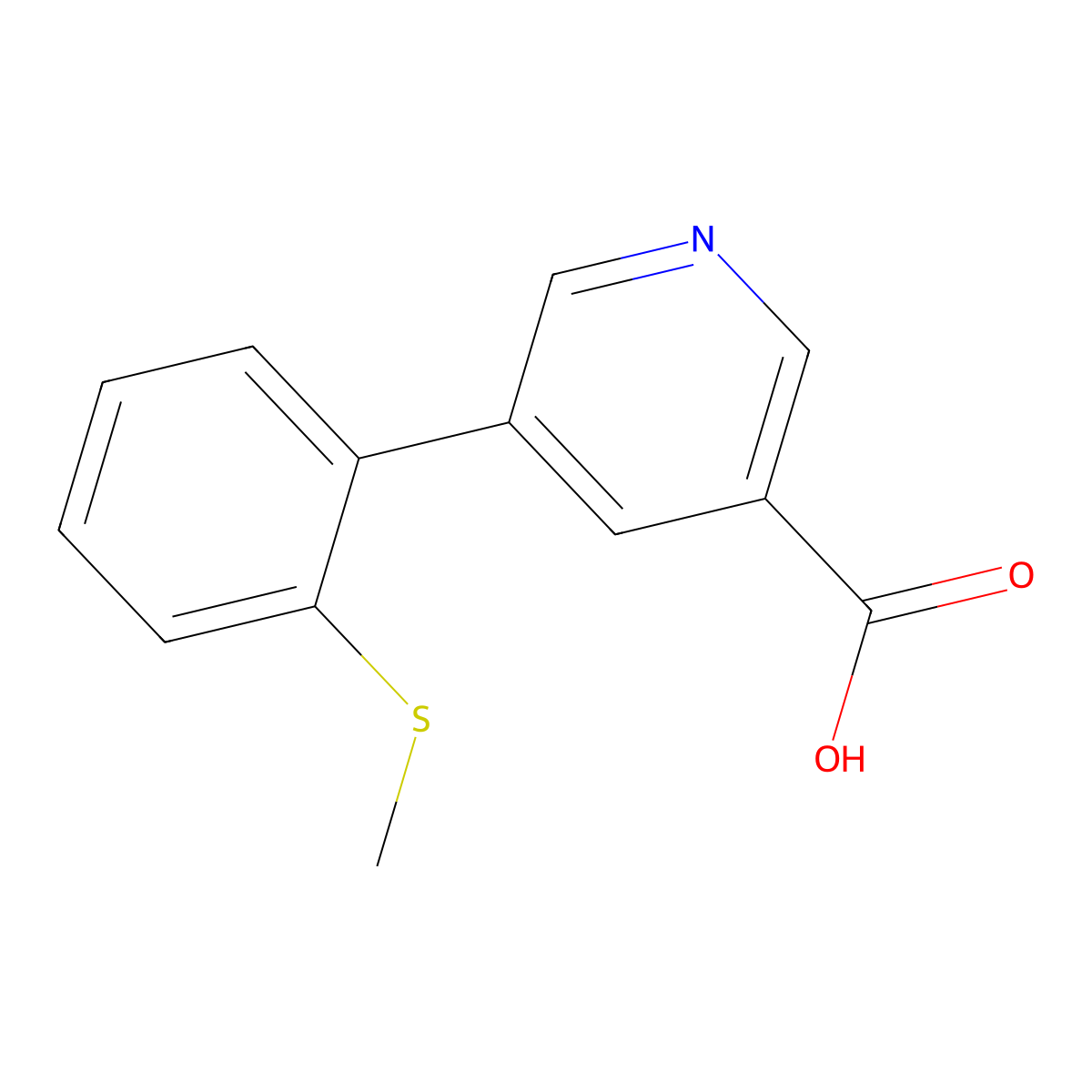 5-(2-(Methylthio)phenyl)nicotinic acid molecular structure, CAS 1261964-02-6
