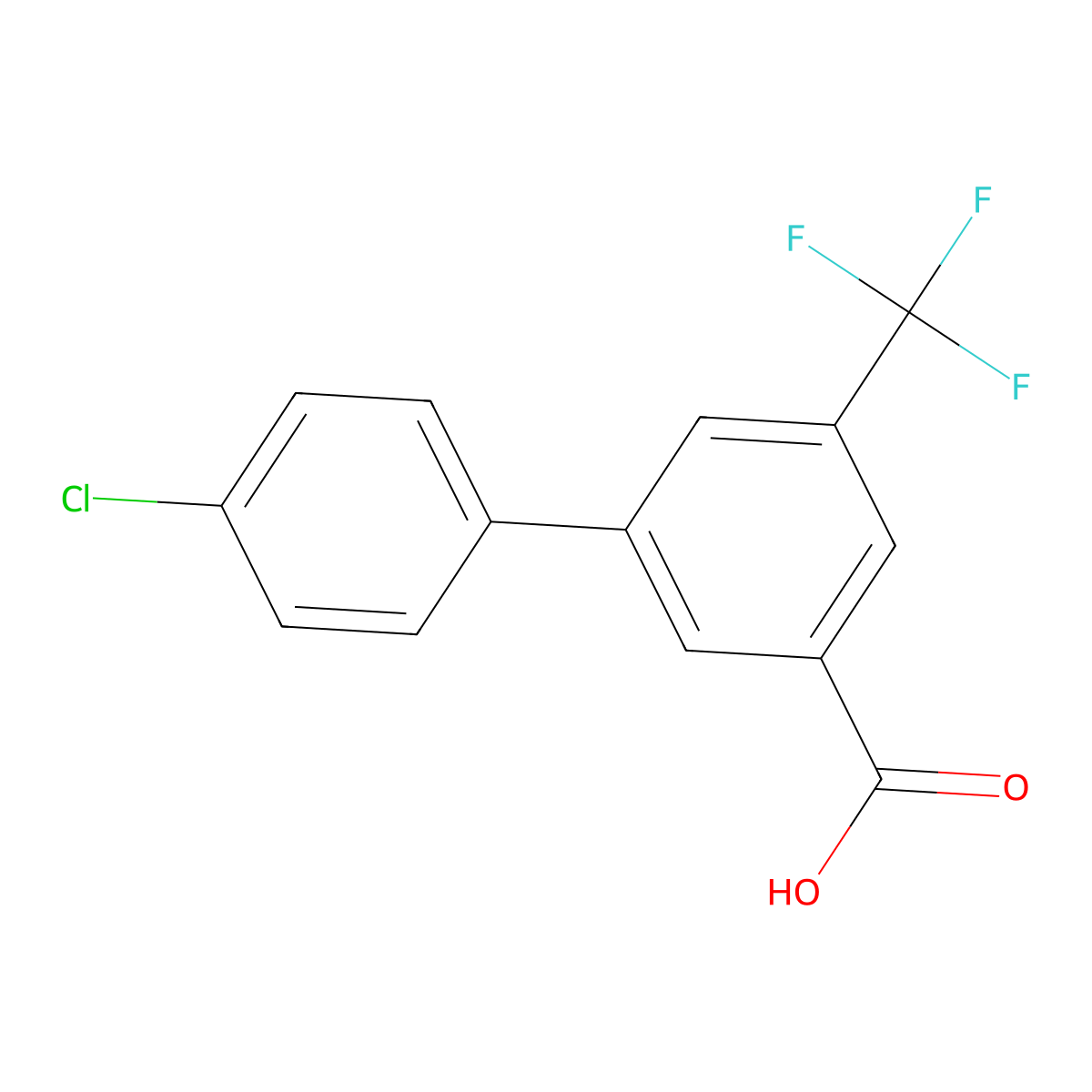 3-(4-Chlorophenyl)-5-trifluoromethylbenzoic acid molecular structure, CAS 1261964-03-7