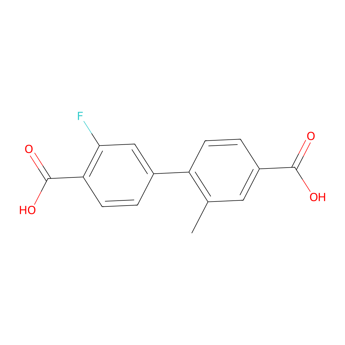 3'-Fluoro-2-methyl-[1,1'-biphenyl]-4,4'-dicarboxylic acid molecular structure, CAS 1261964-10-6