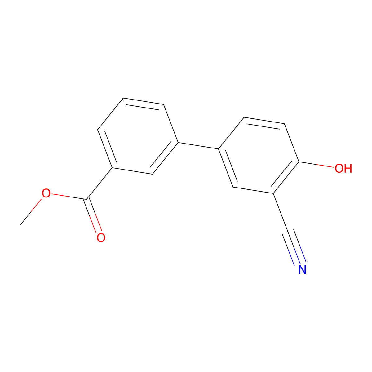 2-Cyano-4-(3-methoxycarbonylphenyl)phenol molecular structure, CAS 1261964-14-0