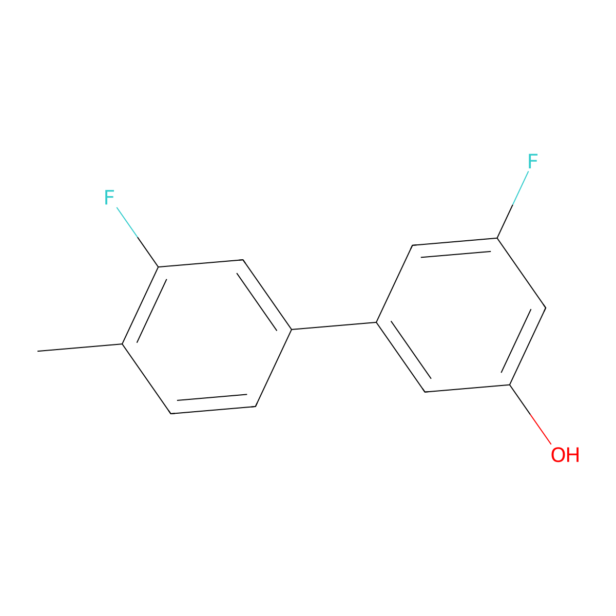 3-Fluoro-5-(3-fluoro-4-methylphenyl)phenol molecular structure, CAS 1261964-15-1