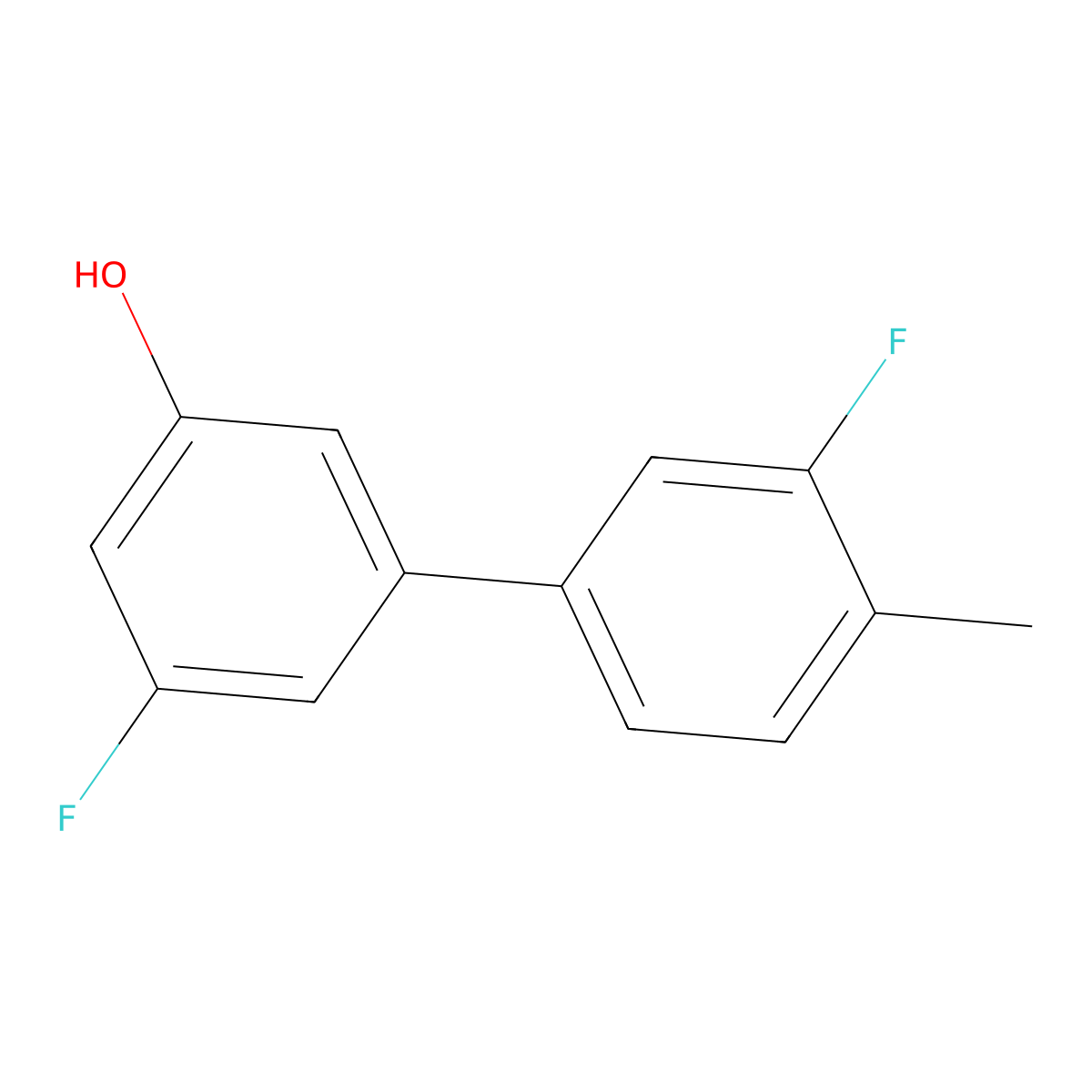 3-Fluoro-5-(3-fluoro-4-methylphenyl)phenol molecular structure, CAS 1261964-15-1