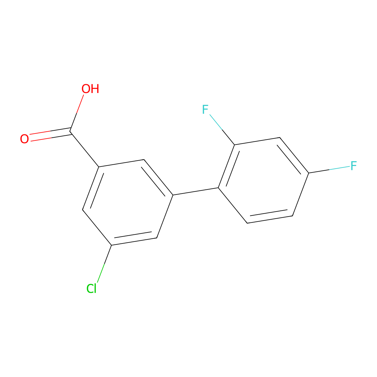 5-Chloro-3-(2,4-difluorophenyl)benzoic acid molecular structure, CAS 1261964-18-4