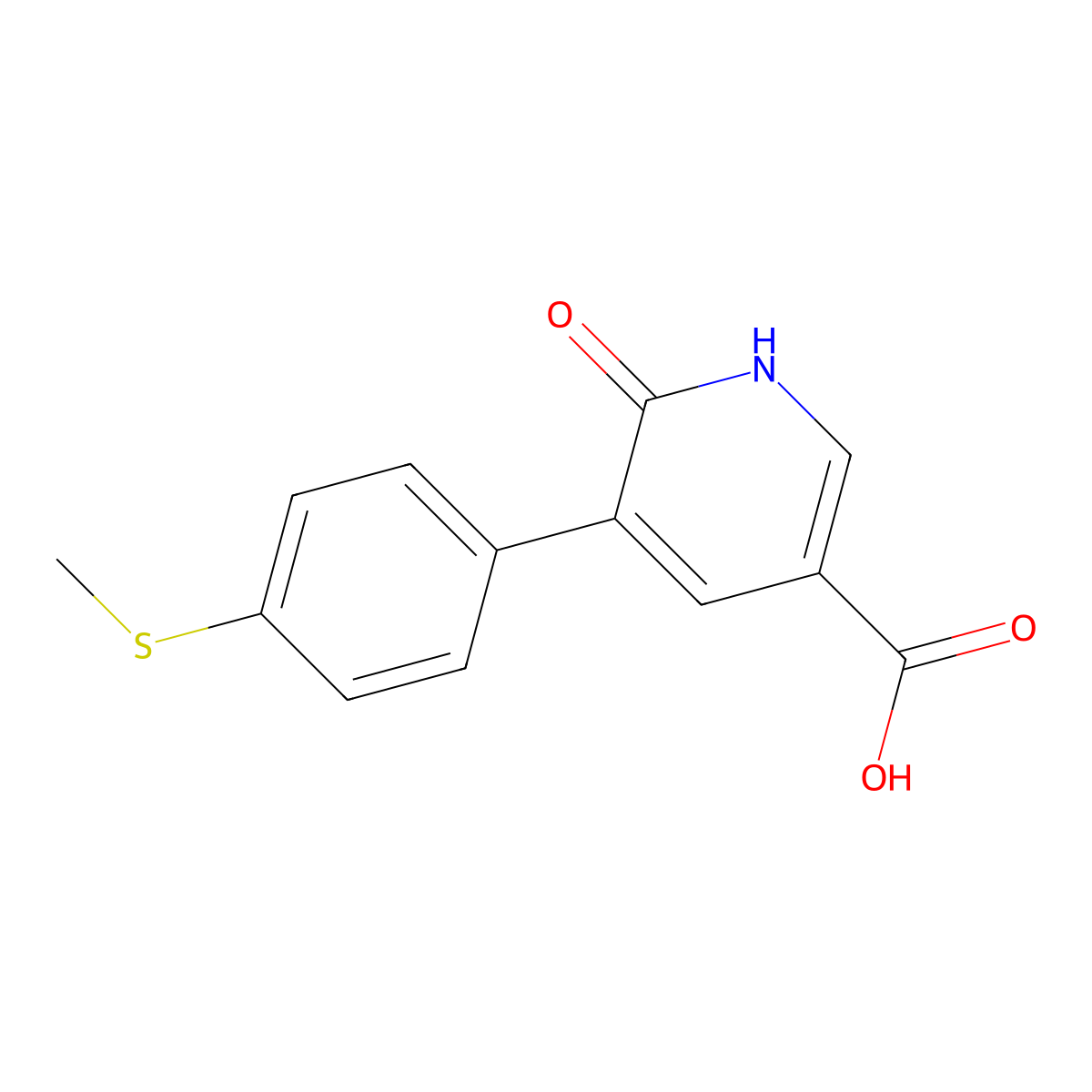6-Hydroxy-5-(4-methylthiophenyl)nicotinic acid molecular structure, CAS 1261964-21-9