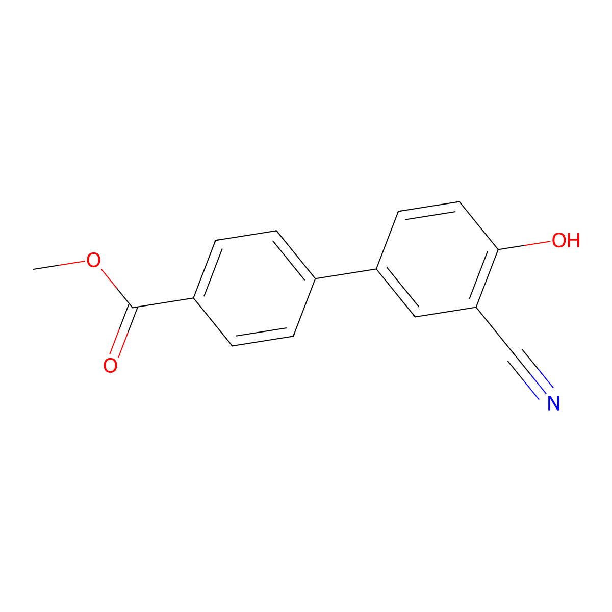 2-Cyano-4-(4-methoxycarbonylphenyl)phenol molecular structure, CAS 1261964-24-2