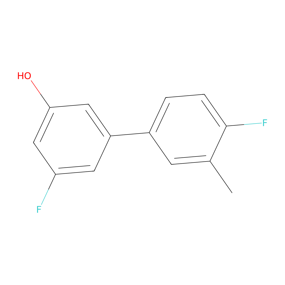 3-Fluoro-5-(4-fluoro-3-methylphenyl)phenol molecular structure, CAS 1261964-34-4