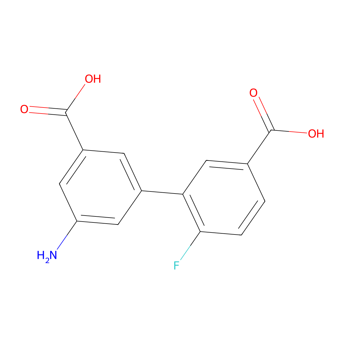 3-Amino-5-(5-carboxy-2-fluorophenyl)benzoic acid molecular structure, CAS 1261964-38-8